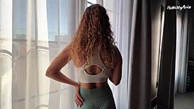 teen 18+ neighbor fucked hard for quick creampie