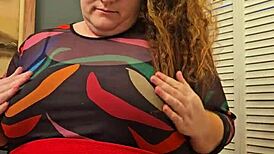 Horny Bbw Secretary Flashes Big Tits And Panties