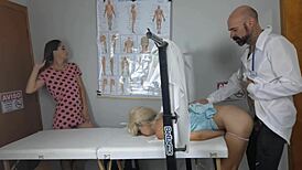 Two Naughty Women Visit Gynecologist for Pussy Play