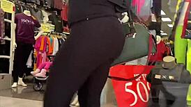 Yoga pants season with candid hidden big ass and leggings focus.
