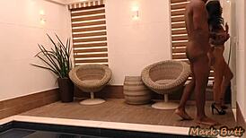 Petite brunette rafaela nakamura rides monster cock, oral, and creampie orgasm