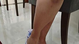 The Most Beautiful And Desired Mature Returns As Escort With Solo Masturbation Teasing Her Big Ass And Feet In Fetish Style While Flashing Tanned Legs