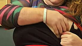 Horny Bbw Secretary Flashes Big Tits And Panties