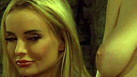 Pale White Big Boobs Lesbian Slave Moans from Fingering!