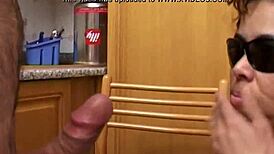 Italian amateur milf and son engage in oral sex with loud moaning