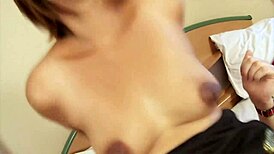 Exotic Asian Brunette's Pussy Pounded Hard By Big White Cock.