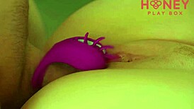 Extreme closeup shows cute amateur pussy getting fucked hard with cock ring