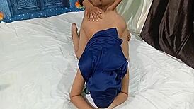 My hot Muslim wife feels intense pleasure with hijab on and legs up.