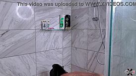 maxine x shaves her body while taking a hot shower, revealing her wet pussy