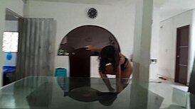 Stepsister explores new positions with stepbrother in spanish video.