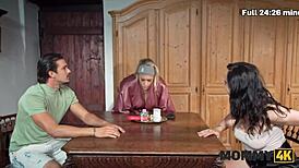 Horny Milf Rides Young Boyfriend On Kitchen Table Secretly