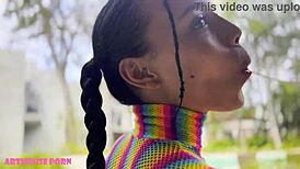 Petite latina loves sucking and ahegao sex