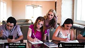 Modern-day sins - petite 18+ tutor emma starletto gets raw used by delivery guy during cram session!