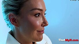 milf gets interrogated in wet dress parody flashing