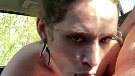 busty petite hooker cheats outdoors