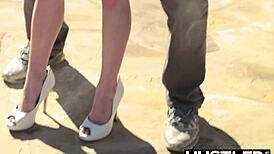 Alana Summers slurps cum after outdoor fucking on monster cock