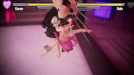 Lesbian battle with licking and fingering