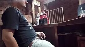 Playing With Myself At Work, Stroking My Cock In A Handjob Scene