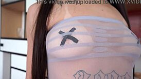 spanish guy taking four big cocks in intense anal action