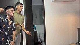 Girlfriend's Double Penetration With Friends