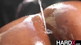 jayla pages stacked body rides chocolate gods rod in bikini