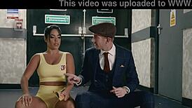 Female fighters get sweaty in the gym, teasing tits and double penetrating in hardcore lesbian action