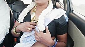 Indian bhabi in car with dirty talks and tits 😈