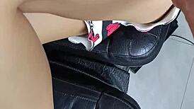 Playing with a 10-inch toy in her pierced nipples pussy close-up, getting dirty as a couple 😈