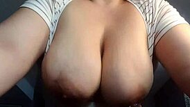 Wife's big natural tits bounce adorably in doggystyle