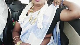 Indian bhabi in car with dirty talks and tits 😈