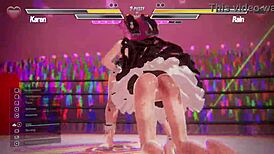 Lesbian battle with licking and fingering