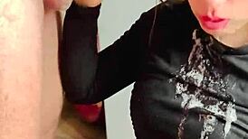 pretty girl teases and chokes on cock during sloppy face fucking