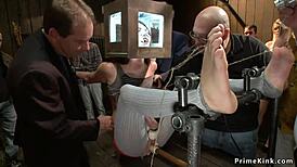 Redhead And Blonde Subs Punished Publicly