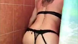First Time With Sex Toy In Shower