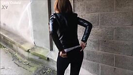 Emotional First Time Flashing Boobs and Ass Naked in French Street Part 2