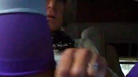 Big shemale cock gets stroked by mature transsexual in casual scene