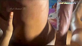 Spreading that wet pussy wide while holding a hard dick turns the kitchen maid into a total slut for interracial creampie action.