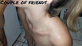 Hidden encounter in the office kitchen