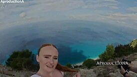 pixie wets herself and drinks from a stream on a hike