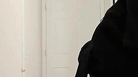 I got home from work and started a slow dry masturbation fantasy about my girlfriend wife in the garage, leading to moist cum release