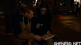 Nerdy Playgirl Impaled On Strapon