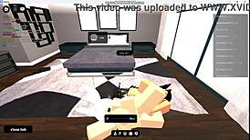 follando a puta gringa en condominio de roblox con condon y monster cock