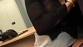 Kerry louise bends over the bosses desk and takes it from behind.