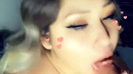 Quarantine stepmom sucks my big cock during chill