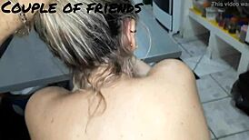 Hidden encounter in the office kitchen