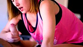 Intensely sucking friend's wet cock