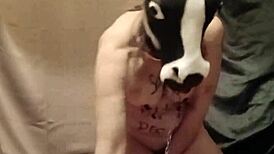 Slave f humiliated with anal defilement