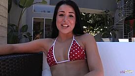 Cute lesbians eat pussy and finger fuck each other.