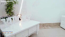 Lia Loci feels excited during first double penetration with cum swallow.