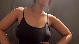 Public Natural Tits Play With Nipple Clamps 😍